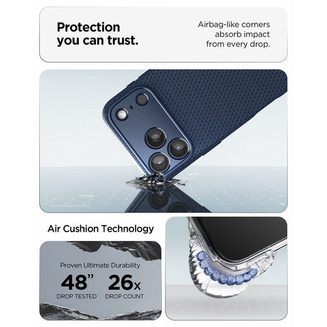 Spigen iPhone 17 Pro/iPhone 18 Pro Skal Liquid Air Navy Blue