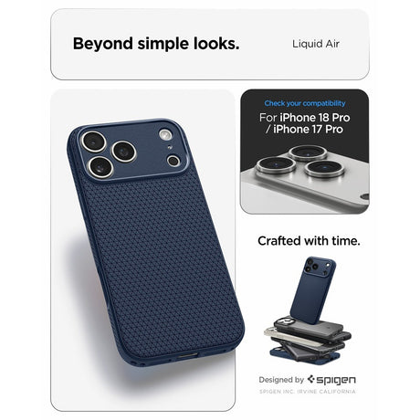 Spigen iPhone 17 Pro/iPhone 18 Pro Skal Liquid Air Navy Blue