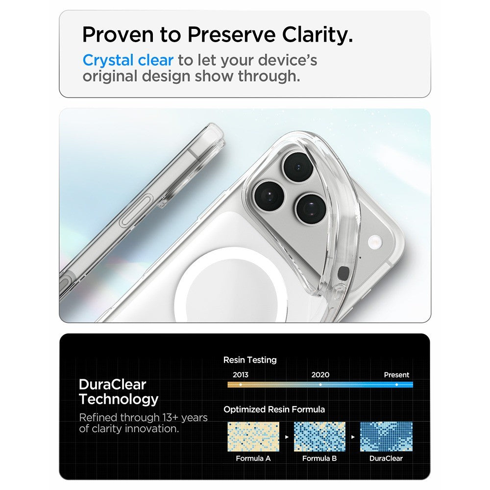 Spigen iPhone 17 Pro/iPhone 18 Pro Skal Liquid Crystal MagFit Clear White