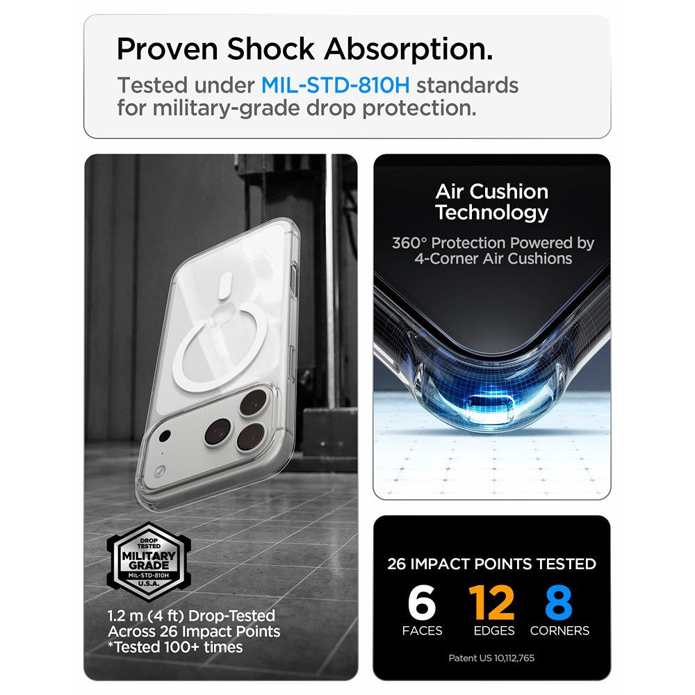 Spigen iPhone 17 Pro/iPhone 18 Pro Skal Liquid Crystal MagFit Clear White