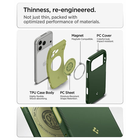 Spigen iPhone 17 Pro/iPhone 18 Pro Skal Nano Pop Hybrid MagFit Avo Green