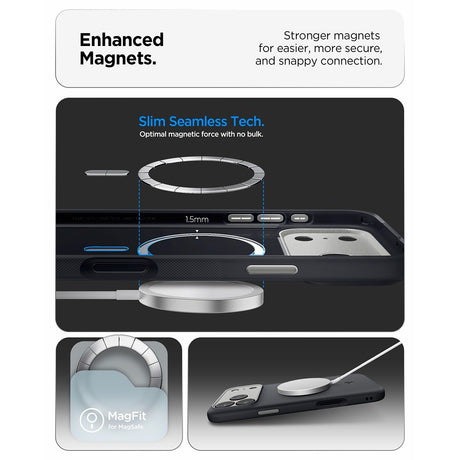 Spigen iPhone 17 Pro/iPhone 18 Pro Skal Nano Pop MagFit Black Sesame