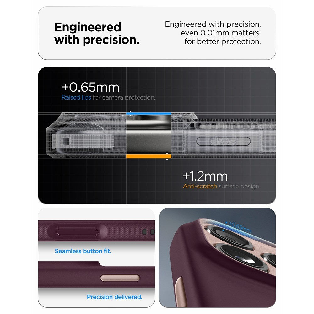 Spigen iPhone 17 Pro/iPhone 18 Pro Skal Nano Pop MagFit Burgundy Bean
