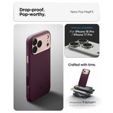 Spigen iPhone 17 Pro/iPhone 18 Pro Skal Nano Pop MagFit Burgundy Bean
