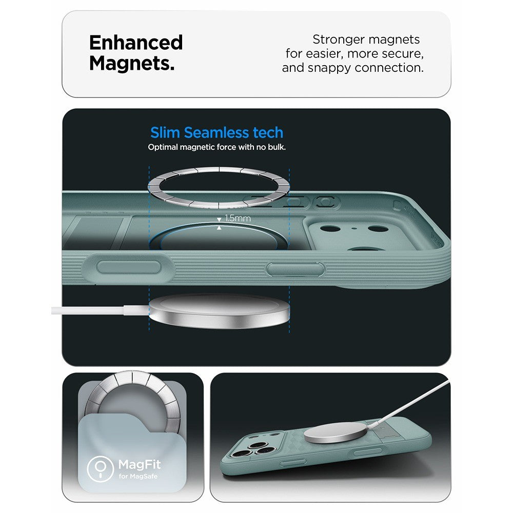 Spigen iPhone 17 Pro/iPhone 18 Pro Skal Parallax S MagFit Sage Green