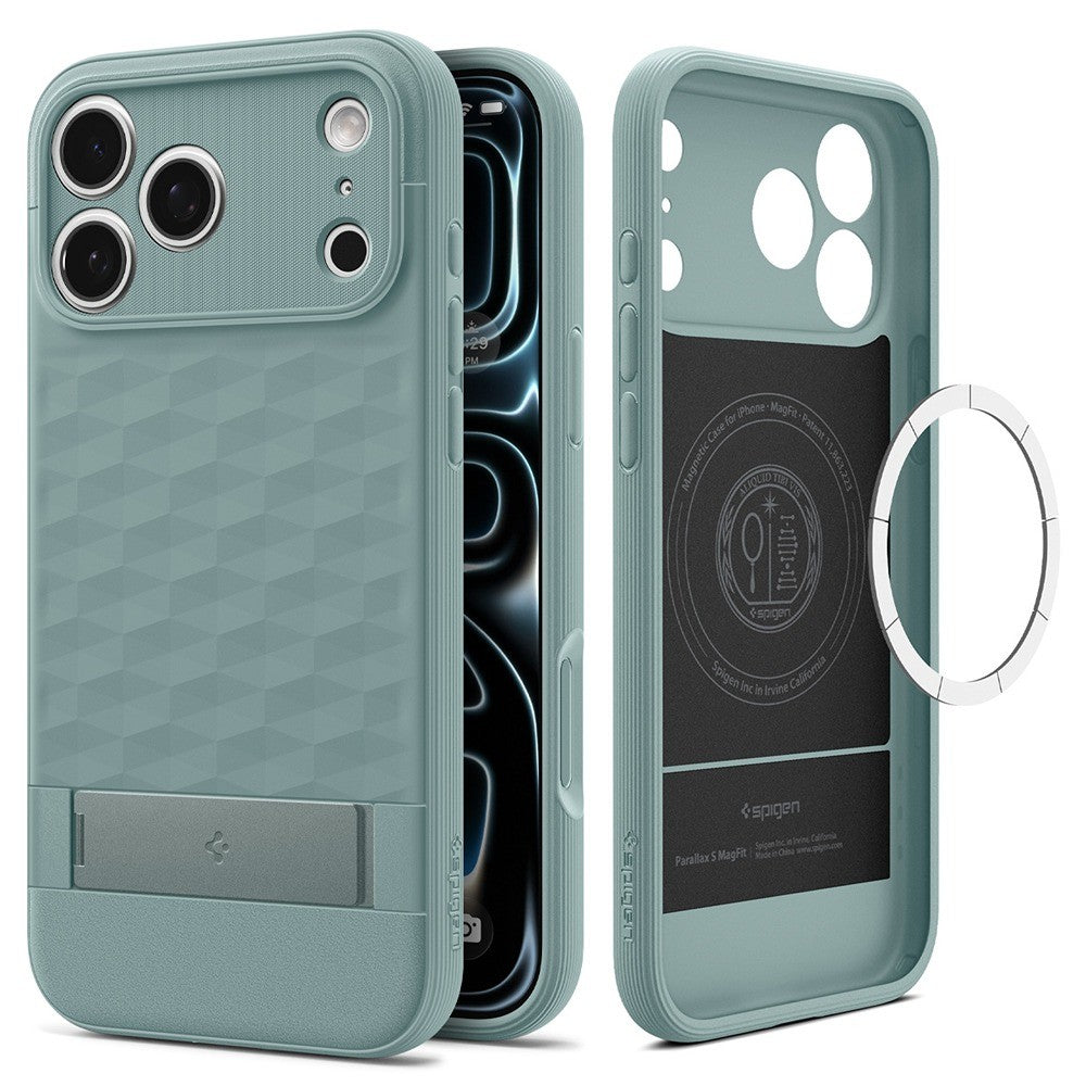 Spigen iPhone 17 Pro/iPhone 18 Pro Skal Parallax S MagFit Sage Green