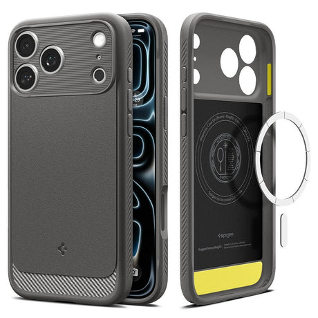 Spigen iPhone 17 Pro/iPhone 18 Pro Skal Rugged Armor MagFit Grå
