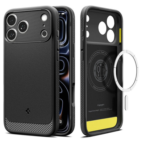 Spigen iPhone 17 Pro/iPhone 18 Pro Skal Rugged Armor MagFit Matte Black