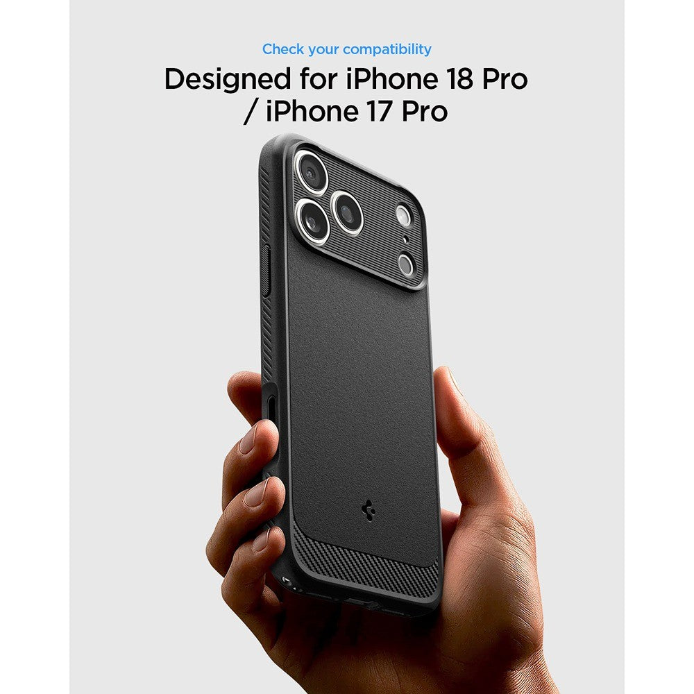 Spigen iPhone 17 Pro/iPhone 18 Pro Skal Rugged Armor MagFit Matte Black