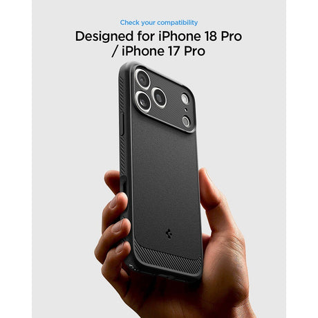 Spigen iPhone 17 Pro/iPhone 18 Pro Skal Rugged Armor MagFit Matte Black
