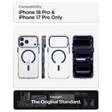 Spigen iPhone 17 Pro/iPhone 18 Pro Skal Ultra Hybrid Optik S MagFit Clear Deep Blue