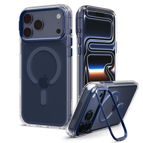 Spigen iPhone 17 Pro/iPhone 18 Pro Skal Ultra Hybrid Optik S MagFit Clear Deep Blue