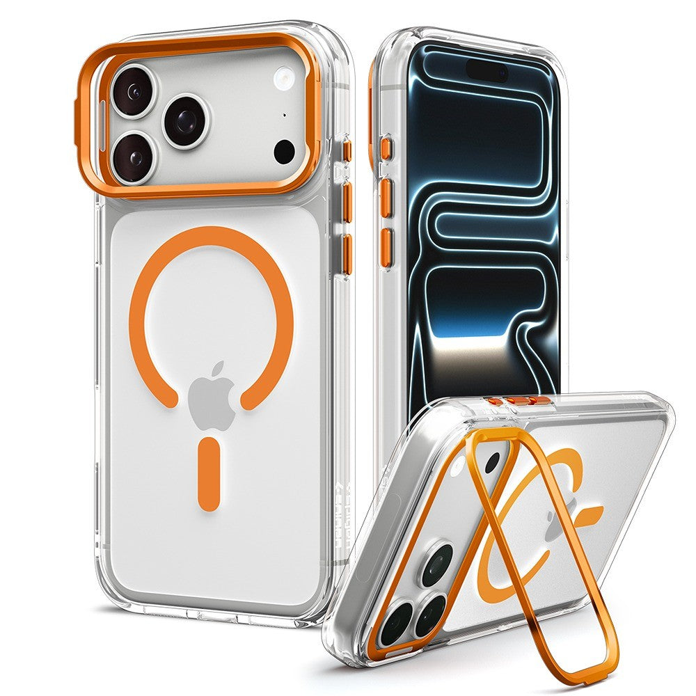 Spigen iPhone 17 Pro/iPhone 18 Pro Skal Ultra Hybrid Optik S MagFit Clear Orange
