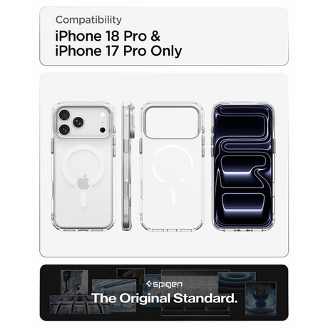 Spigen iPhone 17 Pro/iPhone 18 Pro Skal Ultra Hybrid Optik S MagFit Clear Silver