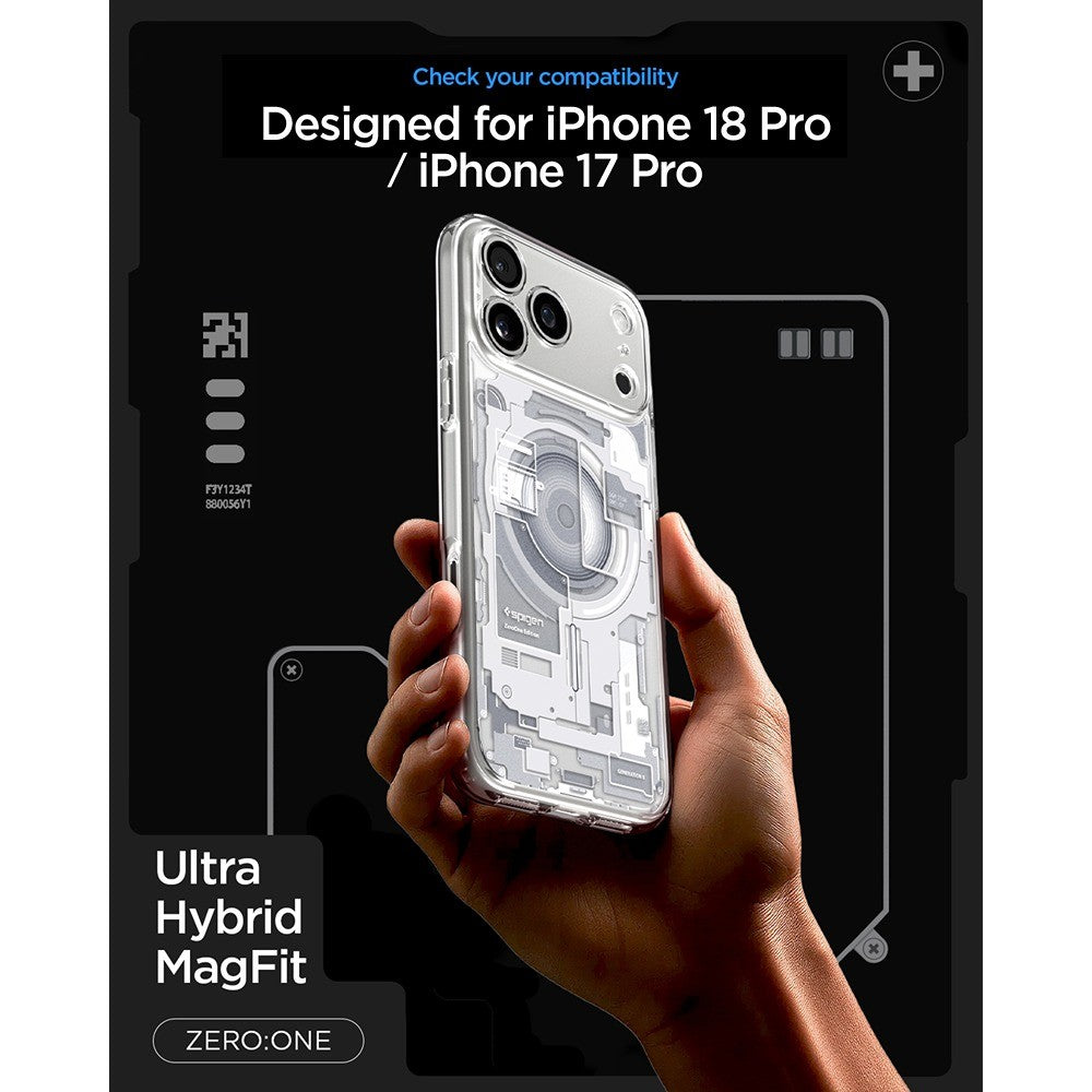 Spigen iPhone 17 Pro/iPhone 18 Pro Skal Ultra Hybrid Zero One MagFit Vit