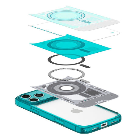 Spigen iPhone 17 Pro Max/iPhone 18 Pro Max Skal Classic C1 MagFit Bondi Blue