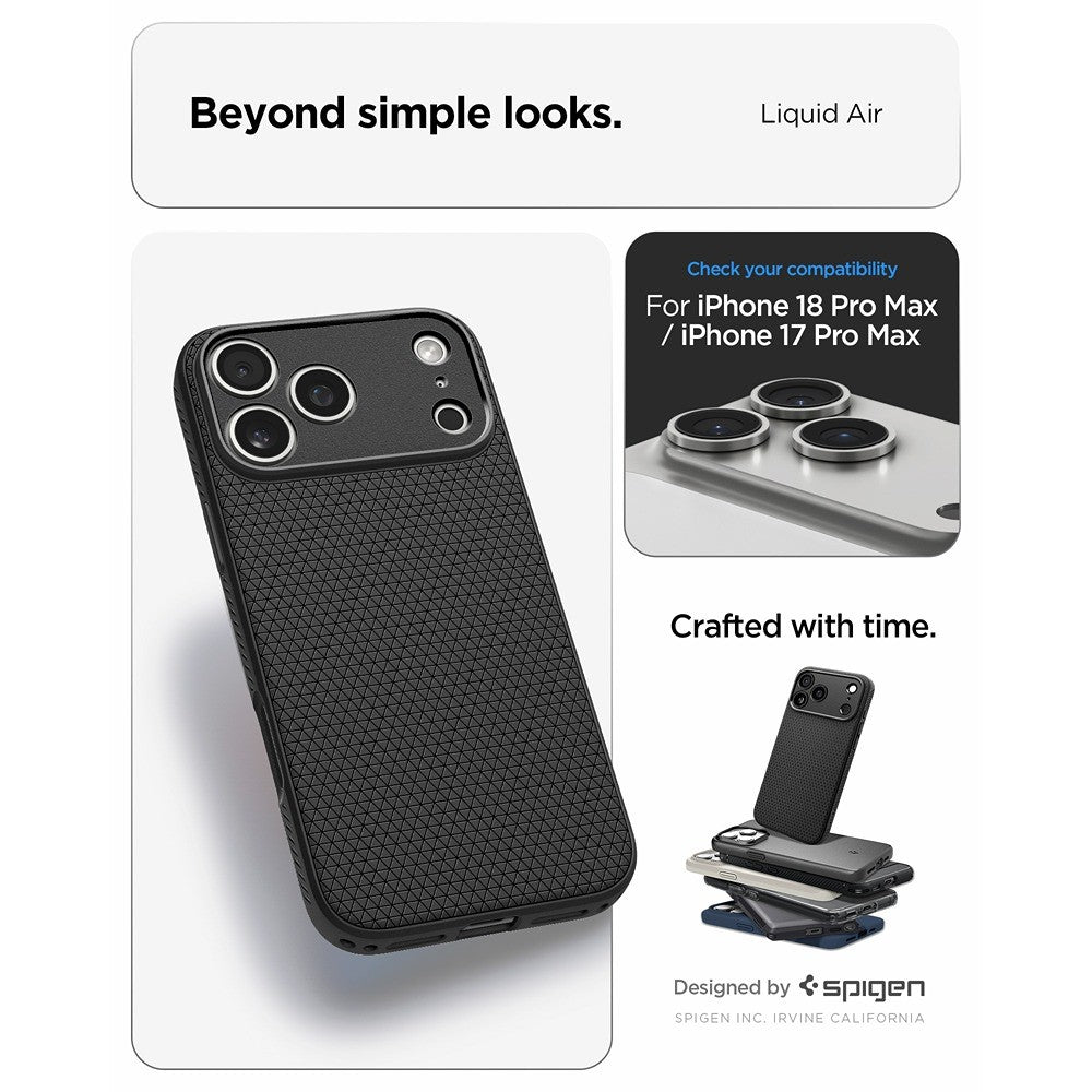 Spigen iPhone 17 Pro Max/iPhone 18 Pro Max Skal Liquid Air Matte Black