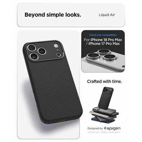 Spigen iPhone 17 Pro Max/iPhone 18 Pro Max Skal Liquid Air Matte Black