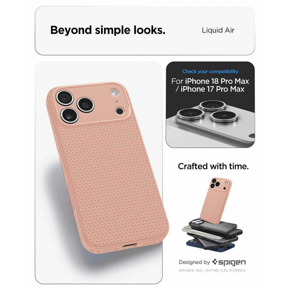 Spigen iPhone 17 Pro Max/iPhone 18 Pro Max Skal Liquid Air Rose Titanium