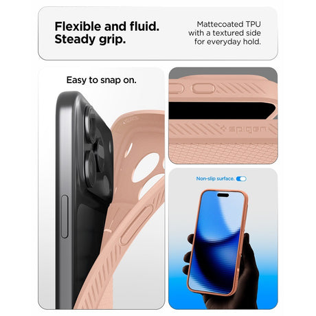 Spigen iPhone 17 Pro Max/iPhone 18 Pro Max Skal Liquid Air Rose Titanium