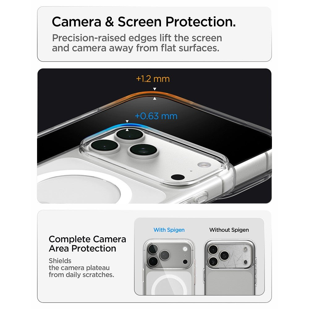 Spigen iPhone 17 Pro Max/iPhone 18 Pro Max Skal Liquid Crystal MagFit Clear White