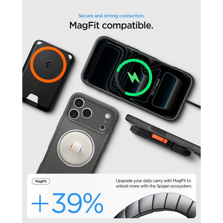 Spigen iPhone 17 Pro Max/iPhone 18 Pro Max Skal Rugged Armor MagFit Grå