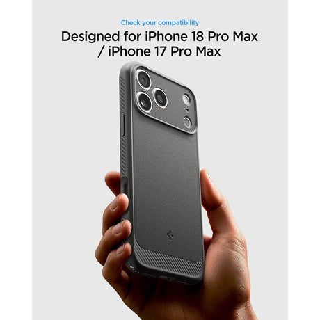 Spigen iPhone 17 Pro Max/iPhone 18 Pro Max Skal Rugged Armor MagFit Grå