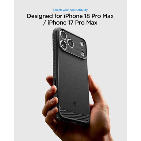 Spigen iPhone 17 Pro Max/iPhone 18 Pro Max Skal Rugged Armor MagFit Matte Black