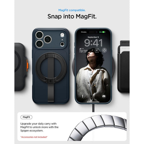 Spigen iPhone 17 Pro Max/iPhone 18 Pro Max Skal Thin Fit MagFit Metal Slate