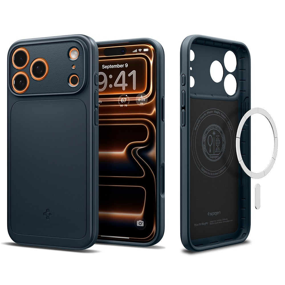 Spigen iPhone 17 Pro Max/iPhone 18 Pro Max Skal Thin Fit MagFit Metal Slate