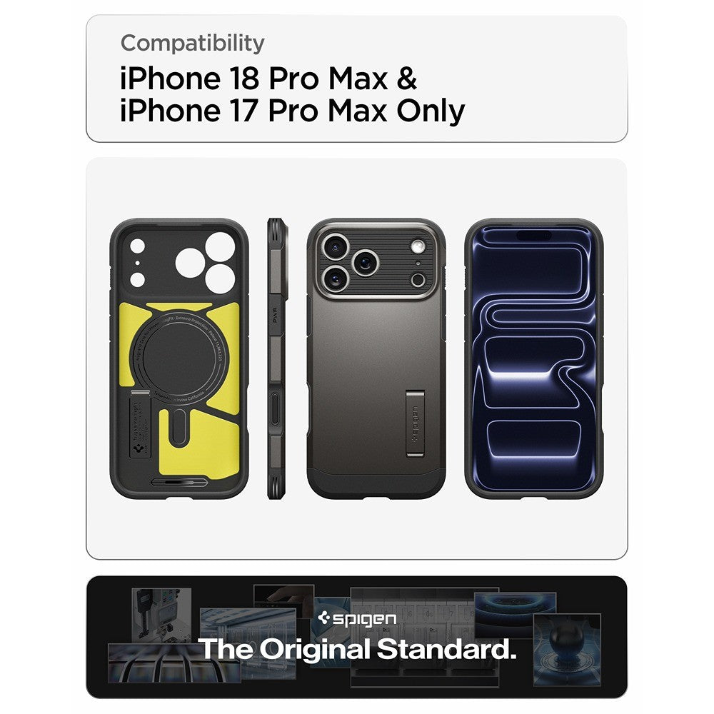 Spigen iPhone 17 Pro Max/iPhone 18 Pro Max Skal Tough Armor T MagFit Gunmetal
