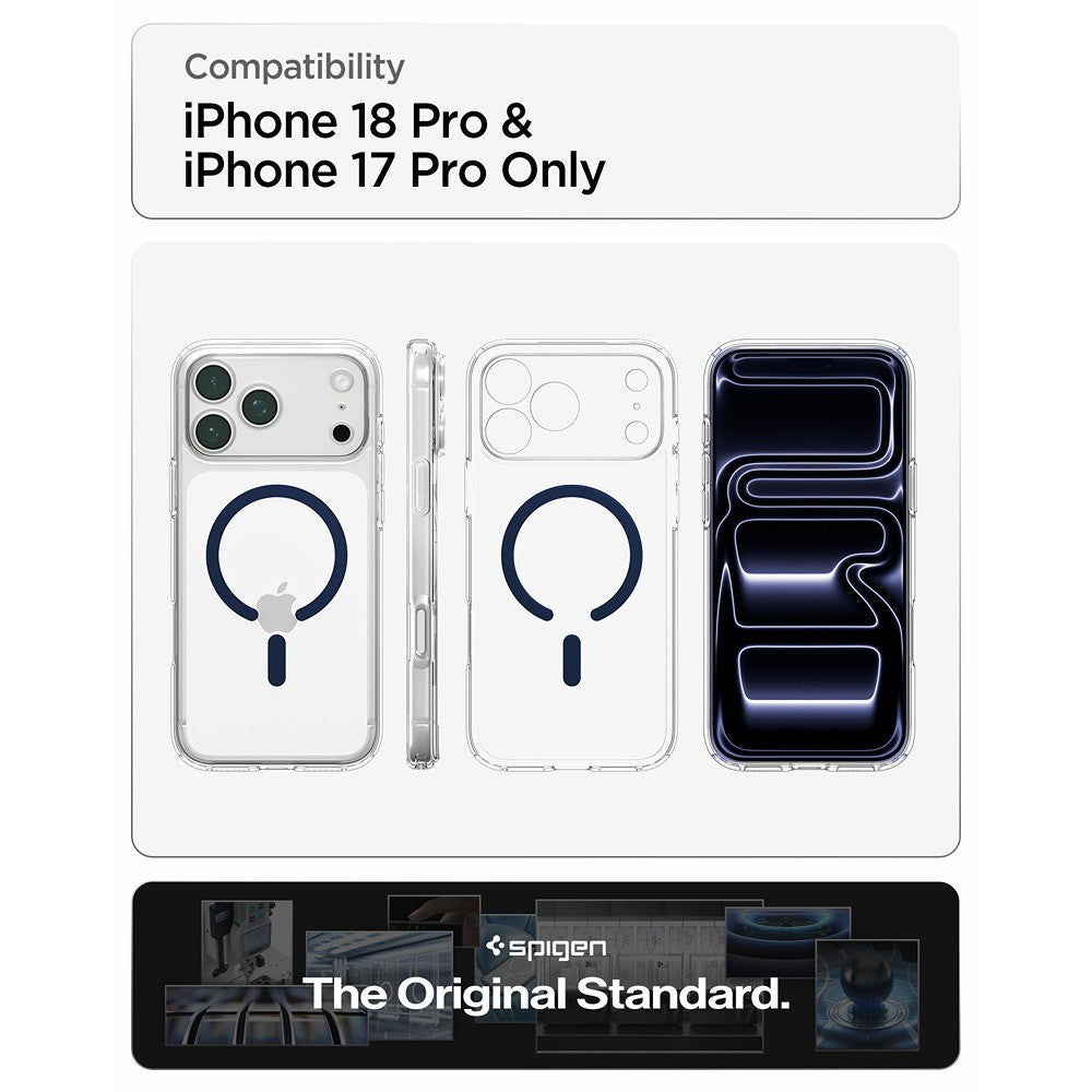 Spigen iPhone 17 Pro Max/iPhone 18 Pro Max Skal Ultra Hybrid MagFit Clear Deep Blue