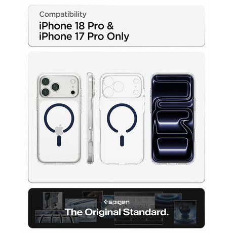 Spigen iPhone 17 Pro Max/iPhone 18 Pro Max Skal Ultra Hybrid MagFit Clear Deep Blue