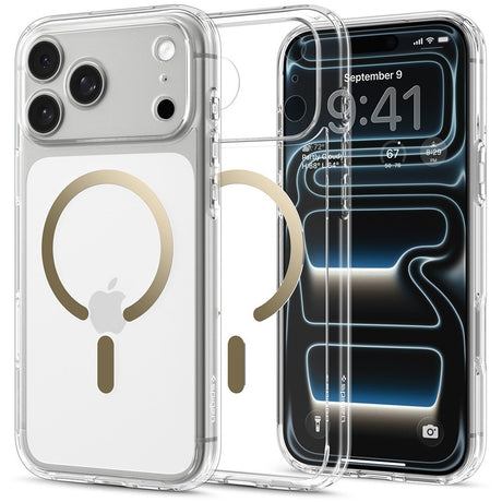 Spigen iPhone 17 Pro Max/iPhone 18 Pro Max Skal Ultra Hybrid MagFit Clear Gold