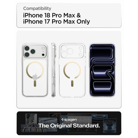 Spigen iPhone 17 Pro Max/iPhone 18 Pro Max Skal Ultra Hybrid MagFit Clear Gold