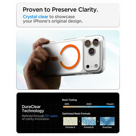 Spigen iPhone 17 Pro Max/iPhone 18 Pro Max Skal Ultra Hybrid MagFit Clear Orange