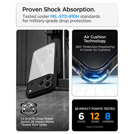 Spigen iPhone 17 Pro Max/iPhone 18 Pro Max Skal Ultra Hybrid Matte Black