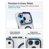 Spigen iPhone 17 Pro Max/iPhone 18 Pro Max Skal Ultra Hybrid Optik S MagFit Clear Deep Blue