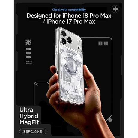Spigen iPhone 17 Pro Max/iPhone 18 Pro Max Skal Ultra Hybrid Zero One MagFit Vit