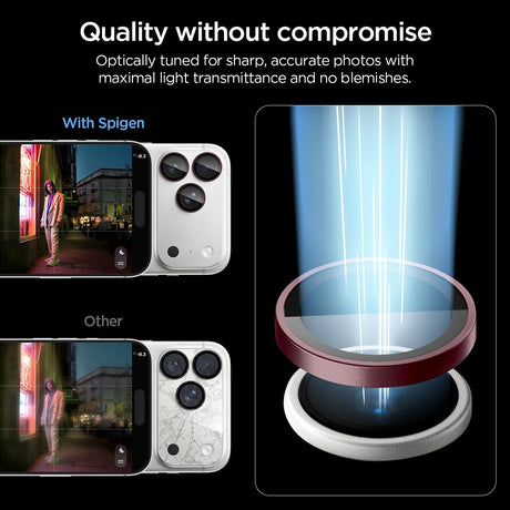 Spigen iPhone 18 Pro/18 Pro Max Kameraskydd Glas.tR EZ Fit Optik Pro 2-pack Dark Cherry