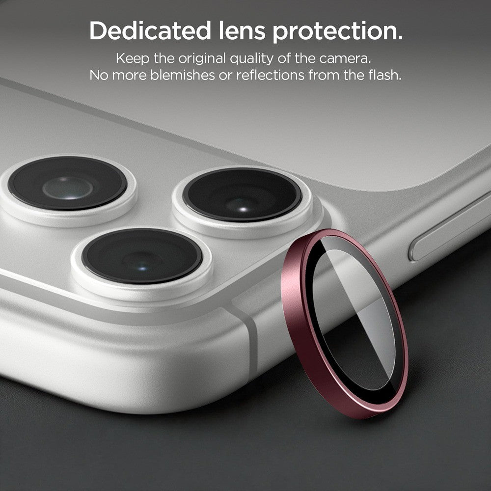 Spigen iPhone 18 Pro/18 Pro Max Kameraskydd Glas.tR EZ Fit Optik Pro 2-pack Dark Cherry