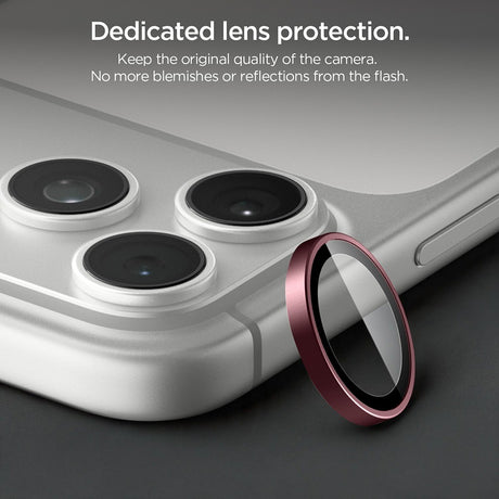 Spigen iPhone 18 Pro/18 Pro Max Kameraskydd Glas.tR EZ Fit Optik Pro 2-pack Dark Cherry