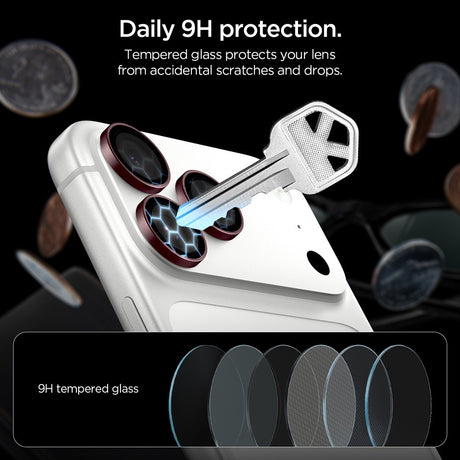 Spigen iPhone 18 Pro/18 Pro Max Kameraskydd Glas.tR EZ Fit Optik Pro 2-pack Dark Cherry