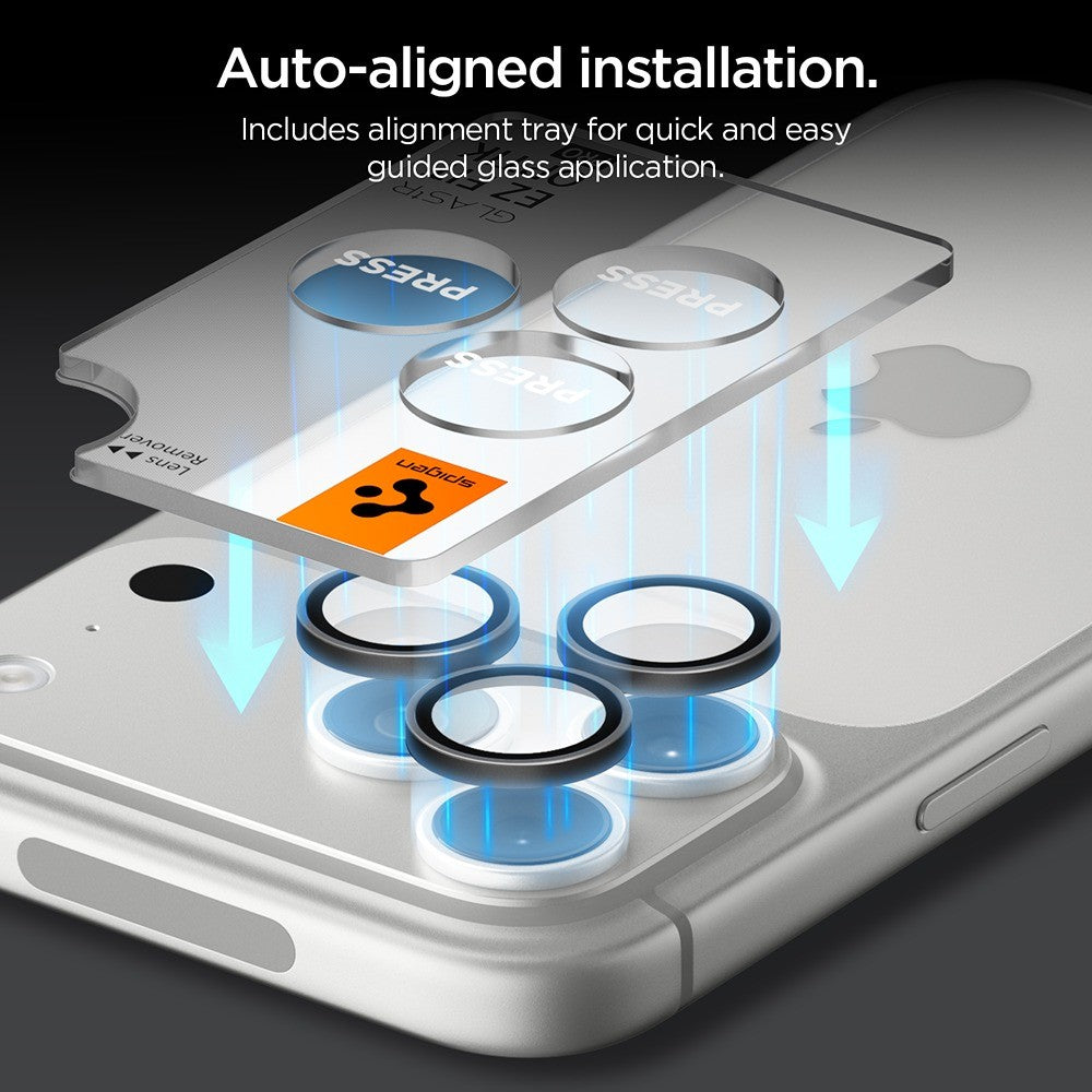 Spigen iPhone 18 Pro/18 Pro Max Kameraskydd Glas.tR EZ Fit Optik Pro 2-pack Dark Gray