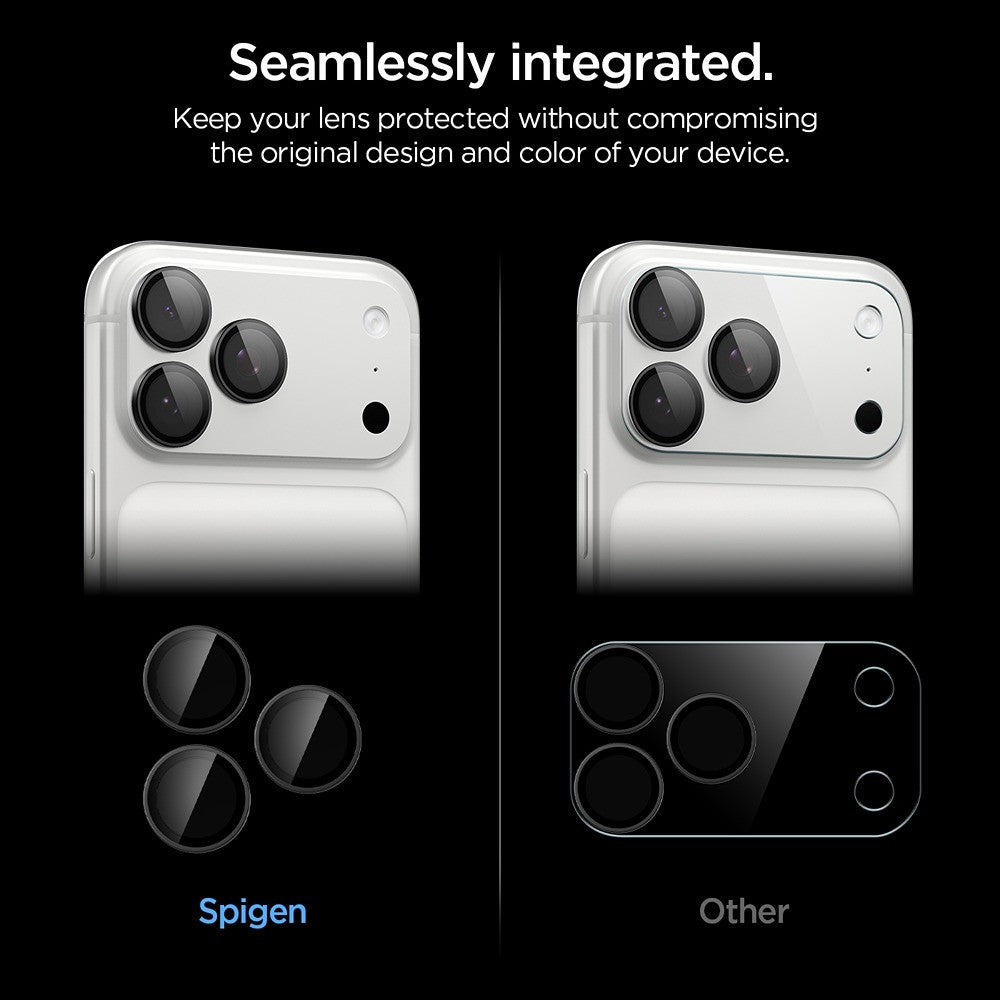 Spigen iPhone 18 Pro/18 Pro Max Kameraskydd Glas.tR EZ Fit Optik Pro 2-pack Dark Gray