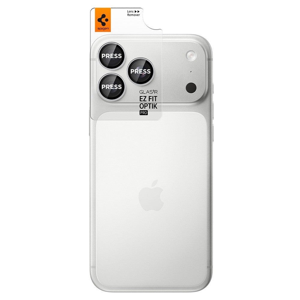 Spigen iPhone 18 Pro/18 Pro Max Kameraskydd Glas.tR EZ Fit Optik Pro 2-pack Silver