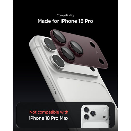 Spigen iPhone 18 Pro Kameraskydd Glas.tR EZ Fit Optik Pro XL Dark Cherry