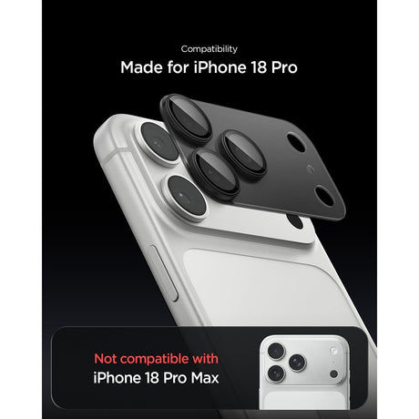 Spigen iPhone 18 Pro Kameraskydd Glas.tR EZ Fit Optik Pro XL Dark Gray