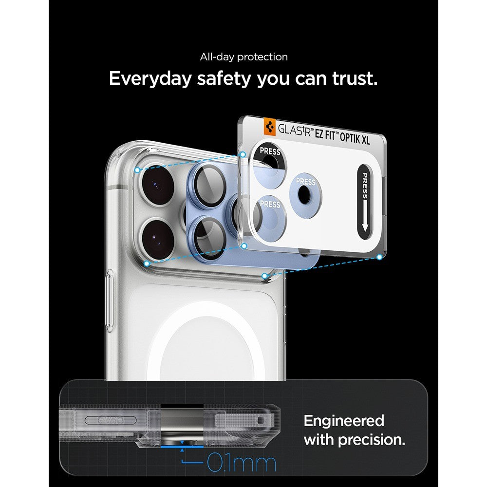 Spigen iPhone 18 Pro Kameraskydd Glas.tR EZ Fit Optik Pro XL Light Blue