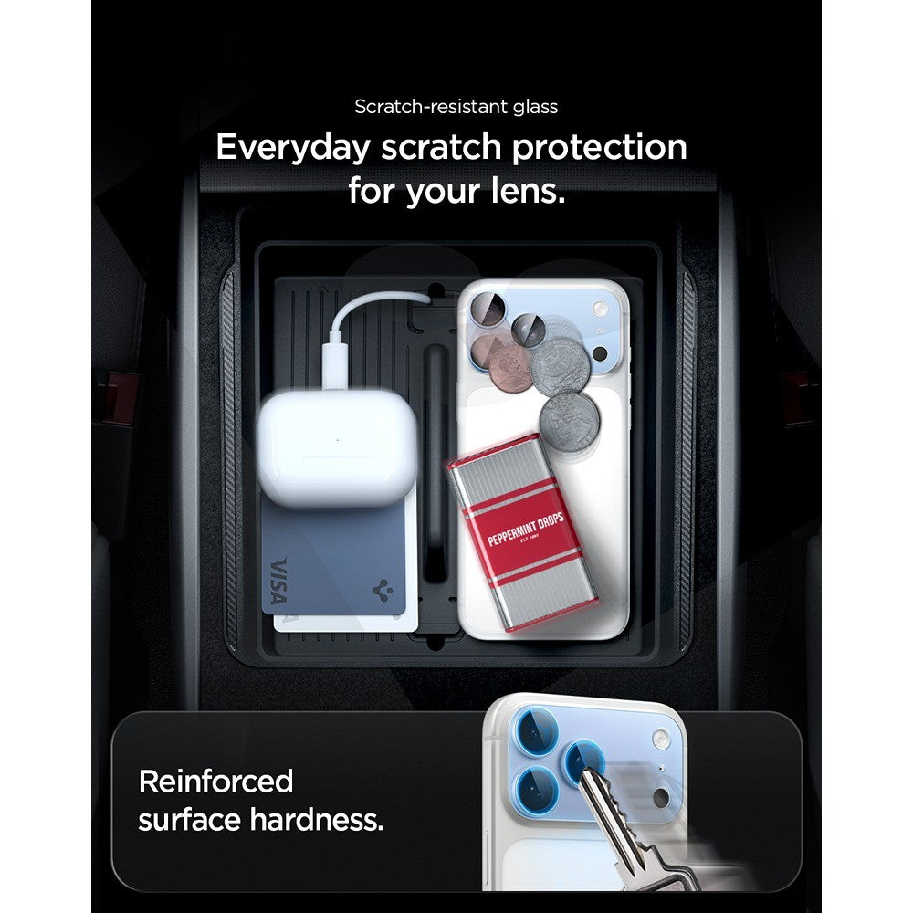 Spigen iPhone 18 Pro Kameraskydd Glas.tR EZ Fit Optik Pro XL Silver